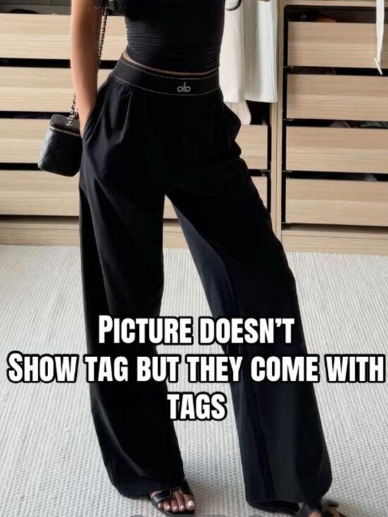 ALO Yoga Pants - 🌹 Women's Black ALO Yoga High Rise Suit Up Pants  🤭 (Regular Length) - NWT
